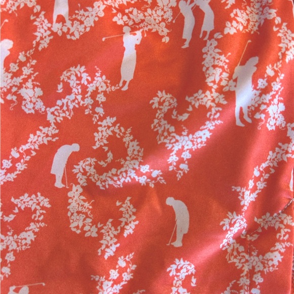 NIKE Golf FitDry Skirt Skort Size M Golfer Print Orange Coral White Stretch - Picture 8 of 13
